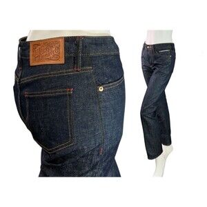 Detroit Denim Handmade Athletic Straight  Button Fly Jeans Linen Selvedge Sz 27